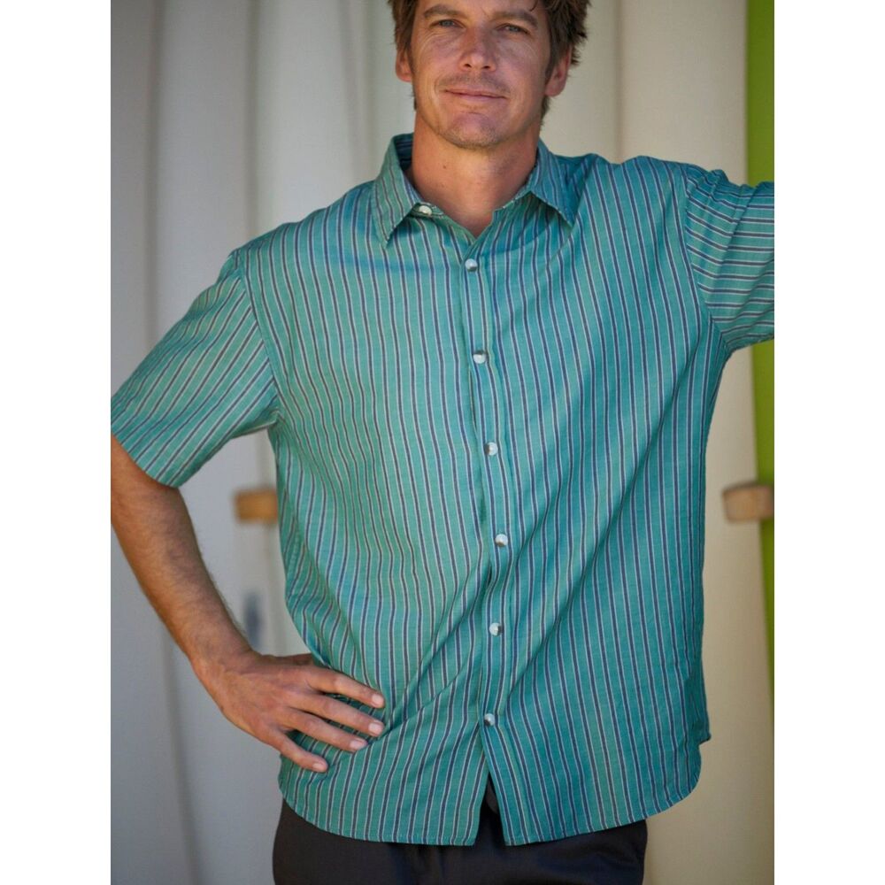 Mollusk California The Steely Dan of Men's Shirt Striped Printed M 284648